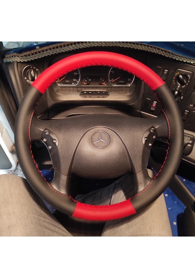 Mercedes Axor 1840 Direksiyon Kılıfı Kırmızı Siyah