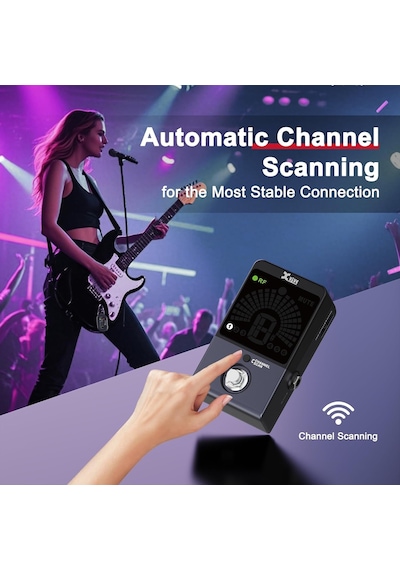 Xvive Xv-p58 Akort Aletli Receiver Pedallı 5.8ghz Kablosuz Gitar Bağlantı Sistemi - Siyah