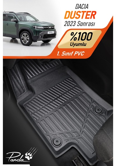 Siyah Dacıa Duster 2023 Sonrası Uyumlu 4d Havuzlu Paspas Takımı