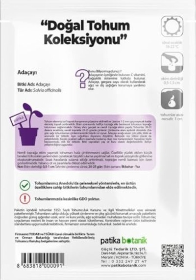 50 Adet Adaçayı Salvia Officinalis Çiçek Tohumu