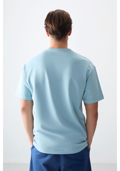 Air Jones Erkek Açık Mavi Oversize 0 Yaka T-shirt 88373 001