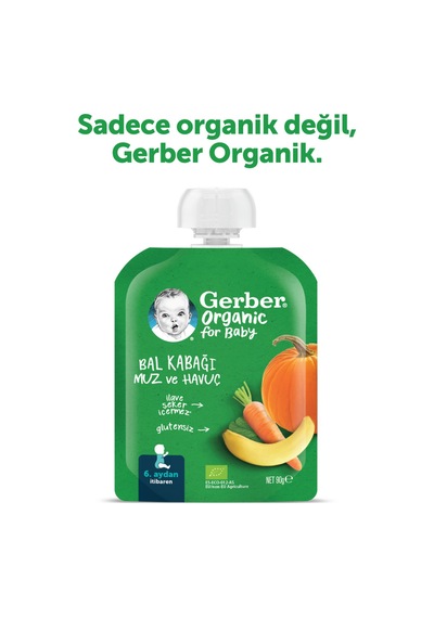 Organik Muzlu Ve Havuçlu Balkabağı Püresi 90 Gr 5'li Set - 658678179