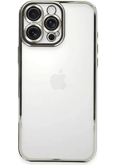 Newface Apple İphone 16 Pro Max Kılıf Razer Lensli Silikon - Gümüş