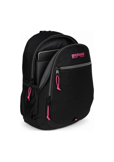 Siyah Pembe Sırt Çantası 3 Bölmeli Su Geçirmez Okul Günlük Spor Seyahat Çantası 45x35x15 Cm Çok Renkli