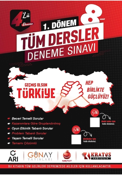 Tekyürek 8. Sınıf 1. Dönem 4’Lü Tüm Dersler Deneme -  Nartest