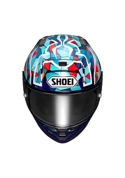 Shoei X-spirit Pro Marquez Barcelona Kapalı Motosiklet Kaskı Mavi - Kırmızı - Beyaz