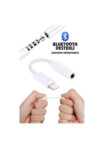 Iphone Ipad Ios Lightning Tak Çalıştır Kulaklık Araç Aux Çevirici Dönüştürücü 3.5mm Uyumlu Kl0263, One Si Beyaz