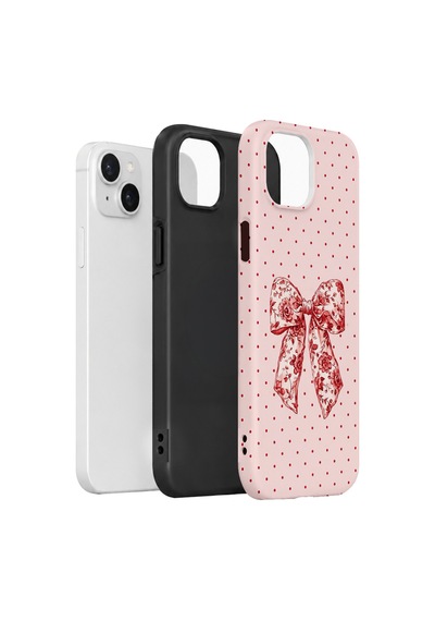 Velvoria Valestra Vintage Rose Bow Dot Apple iPhone Uyumlu 15 Darbe Korumalı Kılıf Valestra Select - Vintage Rose Bow Dot
