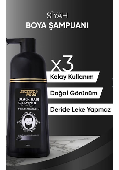 Softto Plus Black Hair Şampuan 350 Ml Beyaz