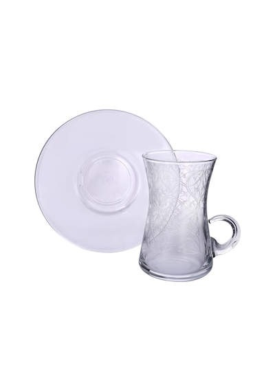 Lıvıano Kulplu Çay Takımı 12 Parça Barok Cam