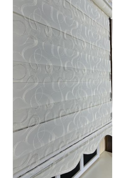 Storburada Zebra Stor Nakışlı Ekru Etek Dilimli St 125 Ekru
