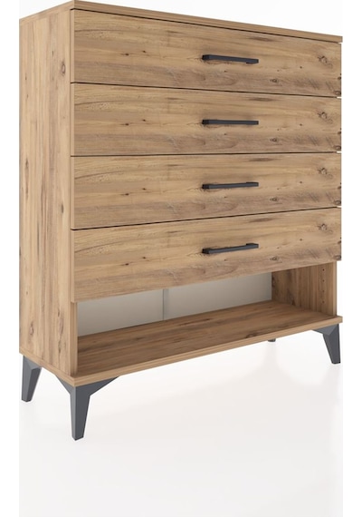Arges Şifonyer 4 Çekmeceli 88x30x96 Çam-çam Çam