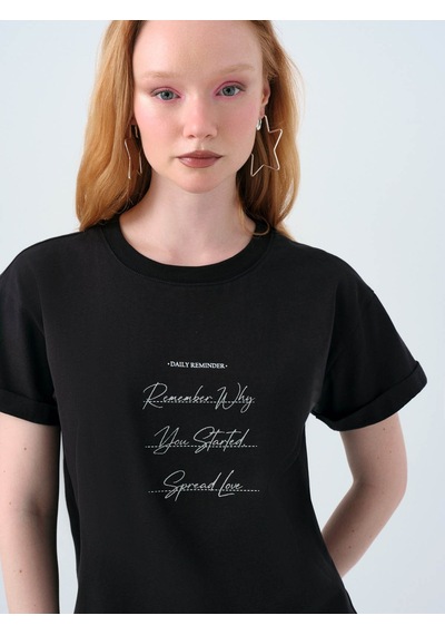 Loft Siyah Kadın T-shirt Lf2040258 SIYAH
