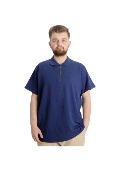 Mode Xl T-Shirt Polo Likralı Fermuarlı Yaka 21029 Indigo 001