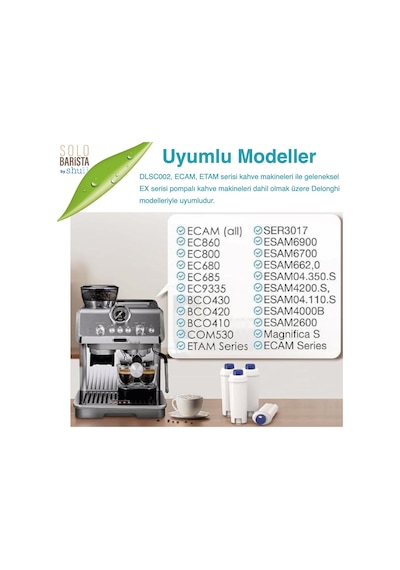 Pure Kafe Ds012 - Delonghi Dlsc002 İçin 2 Adet Kahve Makinesi Su Filtresi