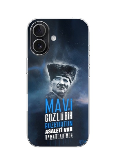 İphone 17 Uyumlu Atatürk Temalı Asalet Ve Bozkurt Baskılı Silikon Kılıf