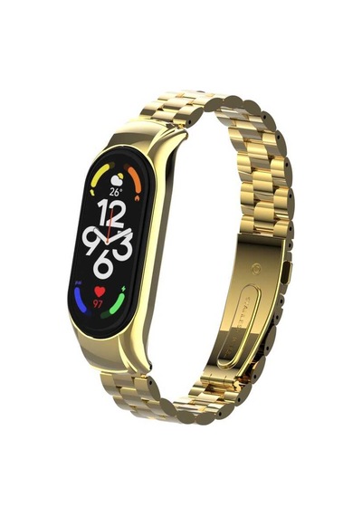Xiaomi Mi Band 7 Uyumlu Krd-04 Metal Zore Kordon-gold