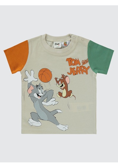 Tom And Jerry Erkek Bebek Şortlu Takım 6-18 Ay Taş Rengi Taş Rengi