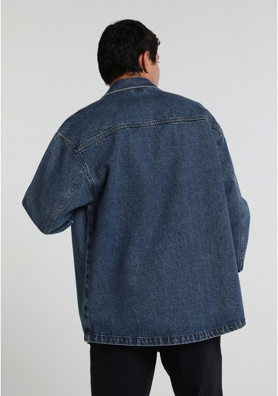 Colin's Colins Oversize Fit Erkek Mid İndigo Denim Shacket Cl1082681 Q1.v1 Dn45149