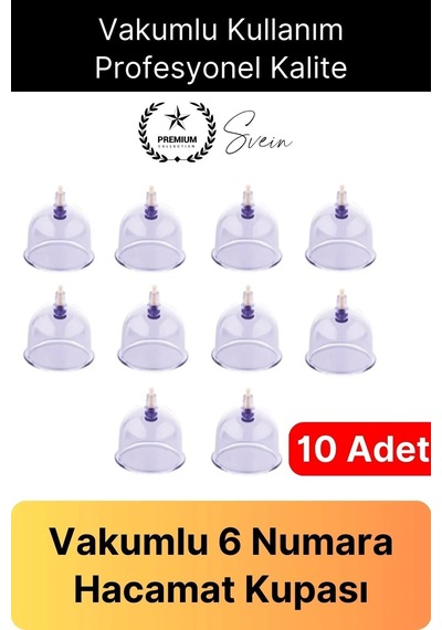 Dayanıklı 10 Adet 6 Numara Hacamat Masaj Kupası Selülit Çatlak Omuz Sırt Bel Tutulması Diğer Çok Renkli
