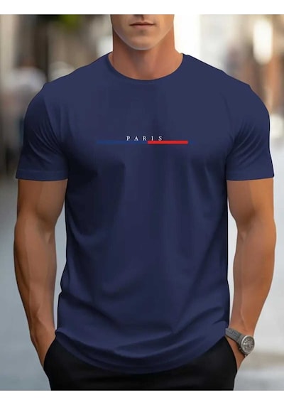 Kozia Outdoors Malkoçbey Paris Baskılı T-shirt Lacivert
