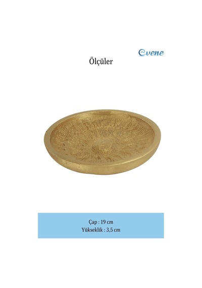 Dekoratif Kase Takı Kutusu Yüzük Kolye Kutusu Mum Tabağı Takı Organizer Model 6 - Altın