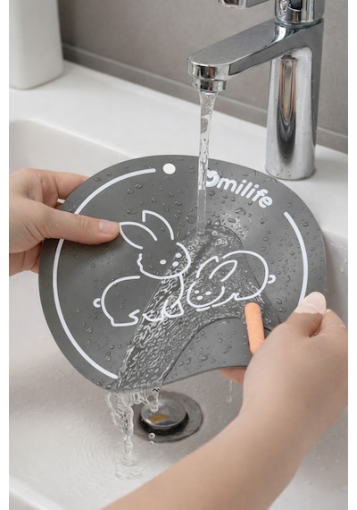 2 Adet Gri Renk Silikon Gider Kapağı Koku Önleyici Lavabo Banyo Mutfak Gider Tıkacı