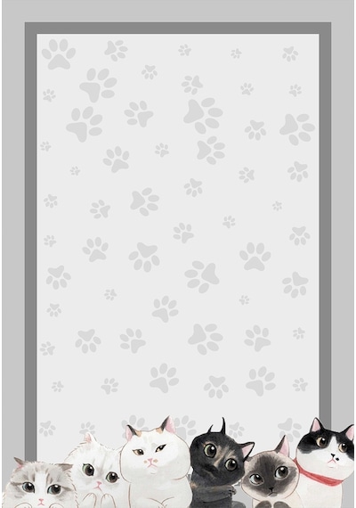 Dijital Baskılı Gri Kedi Desenli Dekoratif Yıkanabilir Kaymaz Taban Çocuk Halısı Çok Renkli