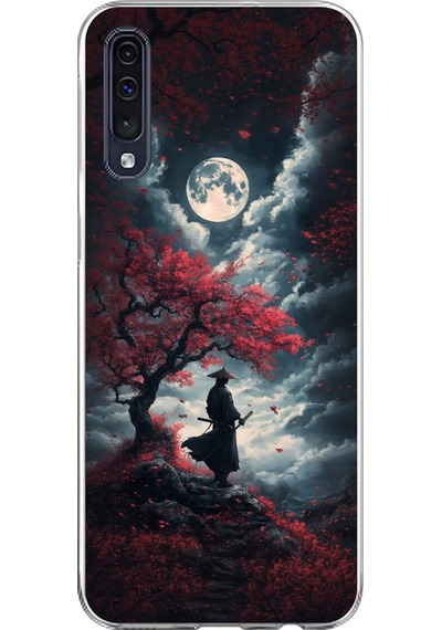 Samsung Galaxy A70 Uyumlu Şeffaf Kılıf Samurai 2 Tasarımlı