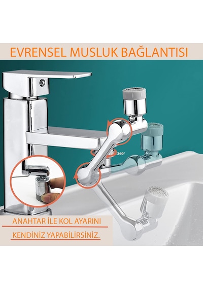 Hymark 1080 Derece Dönebilen Evrensel 2 Modlu Robotik Kol Mutfak