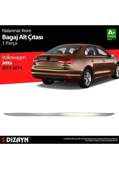 Volkswagen Jetta Krom Bagaj Alt Çıta 2011-2014