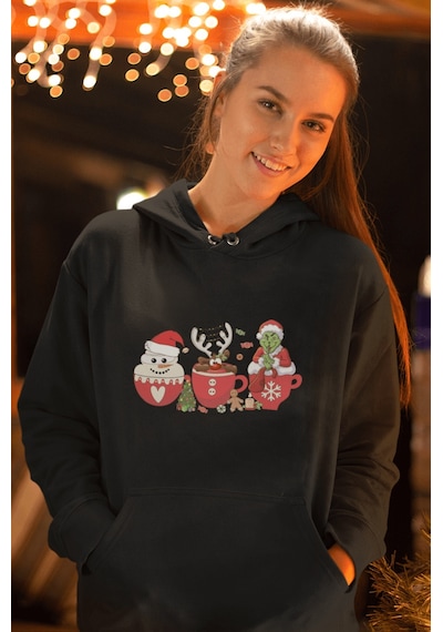 Grinch Yeni Yıl Kapşonlu Sweatshirt 001