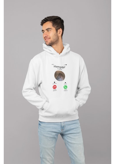 Nevermind Unisex Hampter İs Calling Sweatshirt Siyah Beyaz