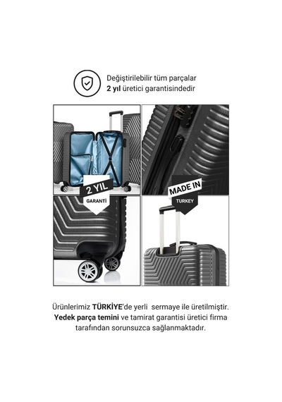 G&d Polo Suitcase Abs 3'lü Koyu Gri Lüx Valiz Seyahat Seti 600.02-set Koyu Gri