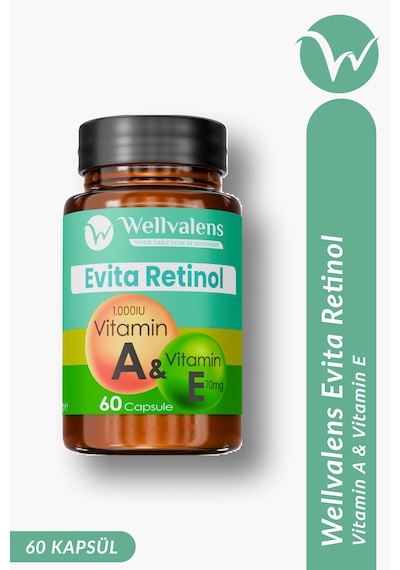 Wellvalens Evita Retinol Takviye Edici Gıda 60 Kapsül
