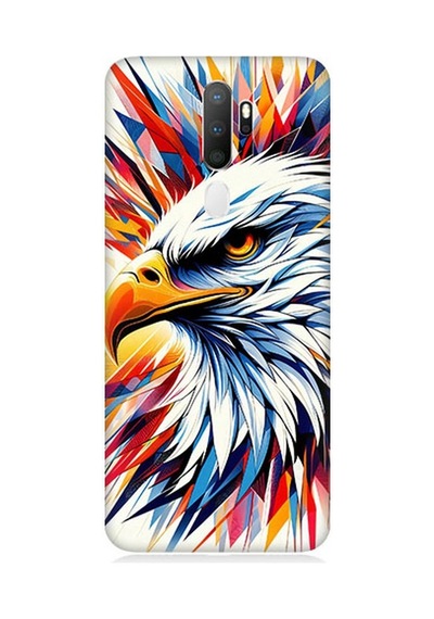 Oppo A5 2020 Uyumlu Renkli Kartal Sıçrayışı Desenli Silikon Kılıf Çok Renkli