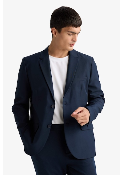 Defacto Slim Fit Dar Kesim Çapraz Dokuma Düğmeli Blazer Ceket F7232AX25AU