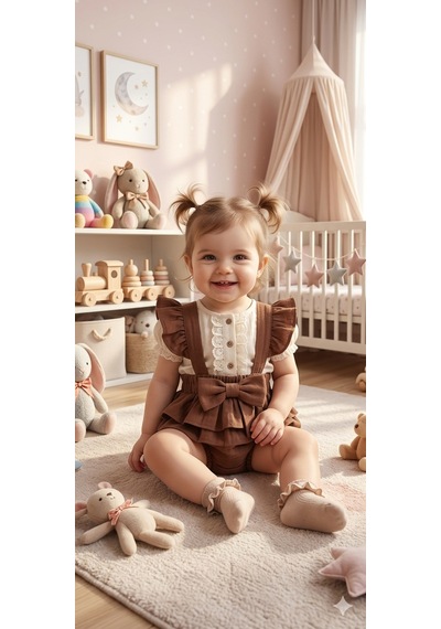 Babydoll Tulum Wofim Golflu Kahverengi
