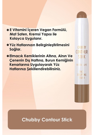 Chubby Contour Stick No: 01 Light Coffee - Mat Saten Stik Kontür Diğer