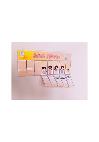 Kız Çocukları İçin İnteraktif Sabah Rutinim Çizelgesi