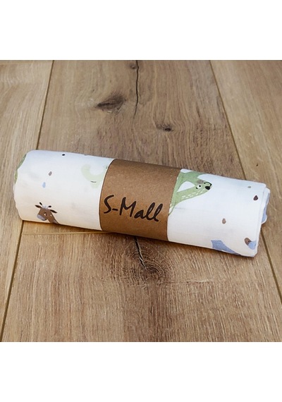 S-Mall Müslin Bebek Battaniyesi -Rakamlar -Pamuk -75X85 Cm Çok Renkli