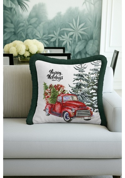 Xmas Noel Arabalı Saçaklı Yastık Kılıfı-yılbaşı Çam Ağacı Temalı Koyu Yeşil Püsküllü Kırlent Kılıfı Açık Yağmur Lime Xmas Noel Arabalı Saçaklı Yastık Kılıfı-yılbaşı Çam Ağacı Temalı Koyu Yeşil Püsküllü Kırlent Kılıfı Açık Yağmur Lime