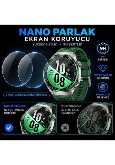 Huawei Watch Gt 7 Pro İle Uyumlu Ekran Koruyucu Nano Parlak 2 Adet