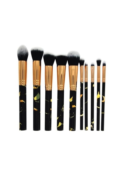 Makyaj Fırça Seti Mermer Desenli 10 Lu Set Diğer