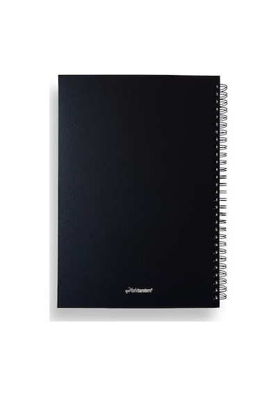 Spiralli Defter, Siyah Kapaklı B5 Boyutunda 182x257 Mm , 100 Yaprak Çizgisiz Çok Renkli