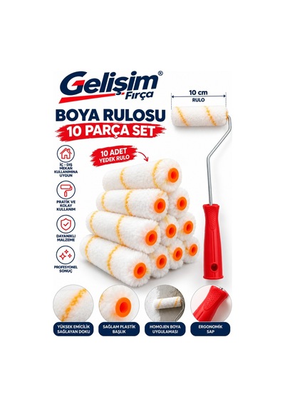 10 Cm Rulo Yedeği / 10 Cm Rulo Takım / 10 Cm Parmak Takım Seti - 942746845