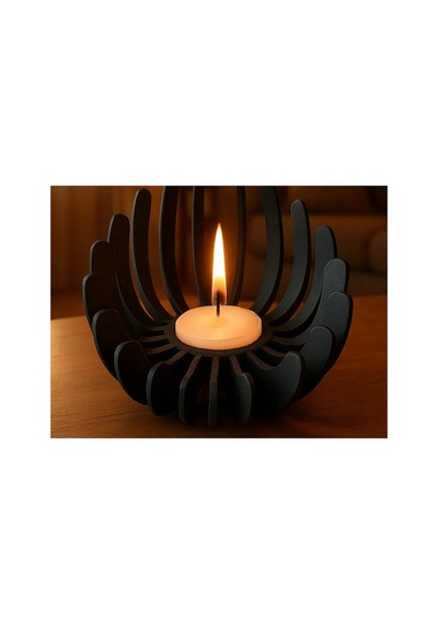 Alvera Nilüfer Çiçeği Formlu Mumluk Tealight Mum Tutucu Yapıştırıcısız Geçmeli Dekoratif Mumluk Karışık