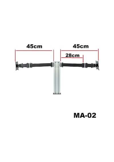 Tarix MA-06 17"-27" Masa Üstü Dörtlü Monitör Askı Aparatı