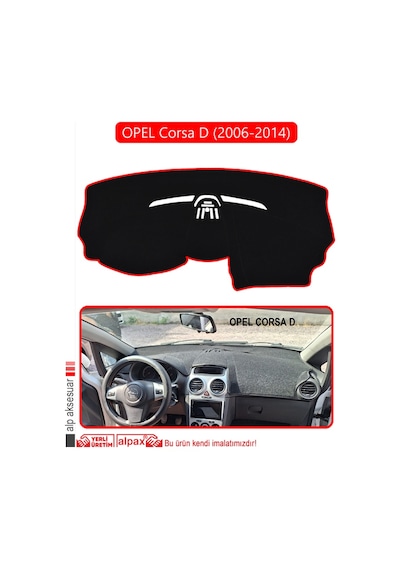 Opel Corsa D 2006-2014 Torpido Koruma Halısı Kırmızı Kenar