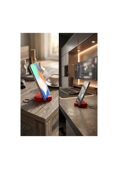 3dmarketi Kalp Telefon Tutucu Kırmızı 2'li Set